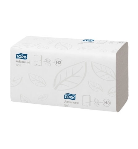 фото: Бумажные полотенца Tork Advanced H3 290184, листовые, 200шт, 2 слоя, белые