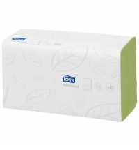 фото: Бумажные полотенца Tork Advanced H3 290179, листовые, 250шт, 2 слоя, зеленые