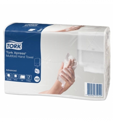 фото: Бумажные полотенца Tork Universal H2 471117, листовые, 190шт, 2 слоя, белые