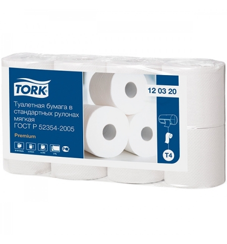 фото: Туалетная бумага Tork Premium T4 120320, 2 слоя, белая, 8 рулонов