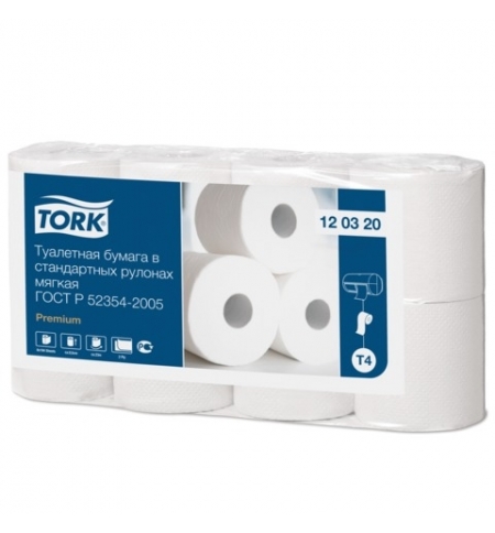 фото: Туалетная бумага Tork Premium T4 120320, 2 слоя, белая, 8 рулонов