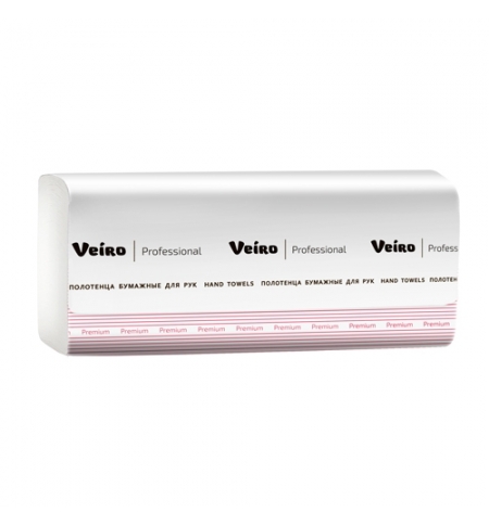 фото: Бумажные полотенца Veiro Professional V32-200, листовые, белые, V укладка, 190шт, 2 слоя